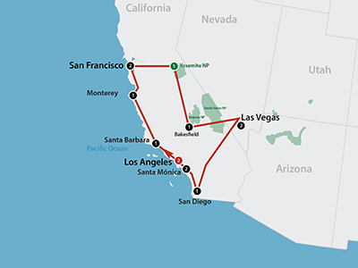 Californien Rundt Californien Rundt - Kør selv